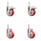 Service Caster 4 Inch 316SS Red Polyurethane 12mm Threaded Stem Caster Lock Brake, 2PK SS316TSTTL20S414-PPUB-RED-M1215-2-S2 - alternate 4